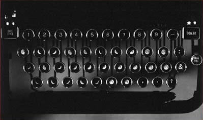 Typewriter keyboard made with the faces of the moon